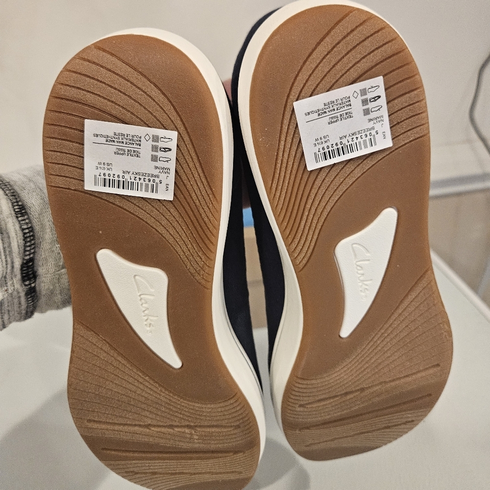 Clarks Navy and White Slip-On Sneakers - Picture 7 of 7